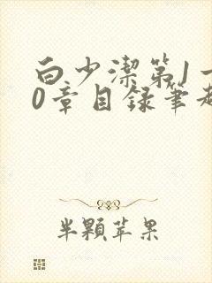 白少洁第1一40章目录笔趣阁