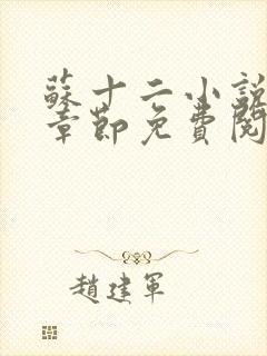 苏十二小说最新章节免费阅读全文