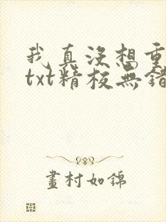 我真没想重生啊txt精校无错版