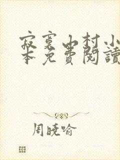 寂寞山村小说全本免费阅读