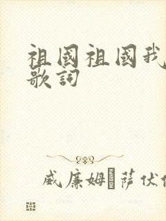 祖国祖国我爱你歌词