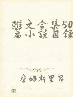 杂文合集500篇小说目录