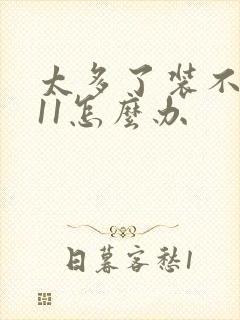 太多了装不下h11怎么办