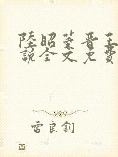 陆昭菱晋王的小说全文免费阅读