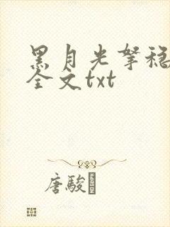 黑月光拿稳小说全文txt