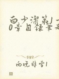 白少洁第1一40章目录笔趣阁