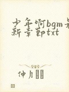 少年啊bgm最新章节txt