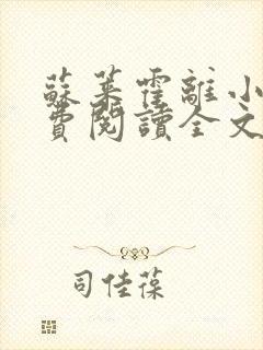 苏莱霍离小说免费阅读全文