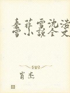 秦菲雪沈浩秦菲雪小说全文免费阅读求书