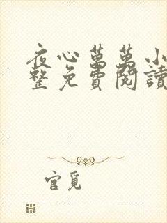 夜心万万小说完整免费阅读全文
