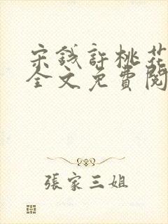 宋钱许桃花小说全文免费阅读