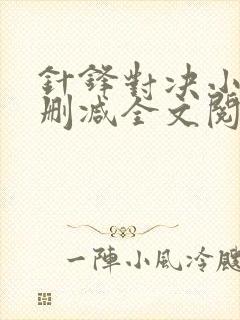 针锋对决小说未删减全文阅读