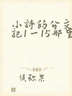 小诗的公交车日记1一15哪里能看