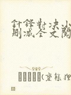 针锋对决小说未删减全文阅读