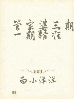 管家婆三期必开一期精准