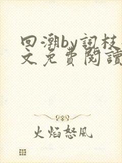 回潮by词枝全文免费阅读笔趣阁
