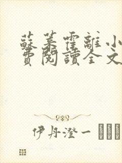 苏莱霍离小说免费阅读全文