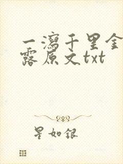 一泻千里金银花露原文txt