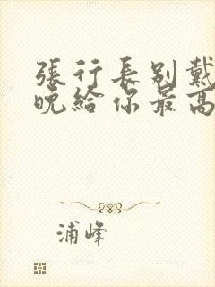 张行长别戴了今晚给你最高的待遇