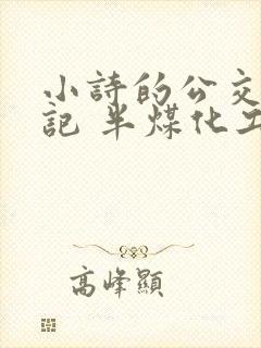 小诗的公交车日记 半煤化工