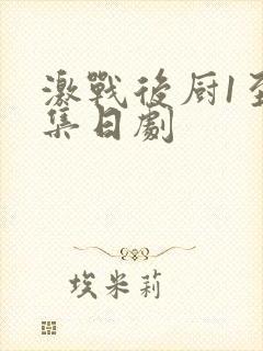 激战后厨1至5集日剧