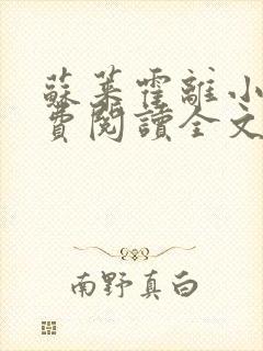 苏莱霍离小说免费阅读全文