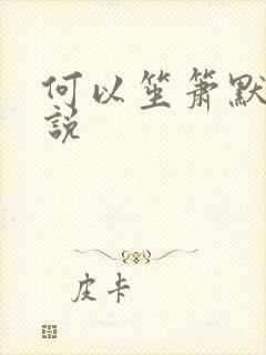 何以笙箫默 小说