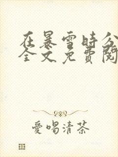 在暴雪时分小说全文免费阅读