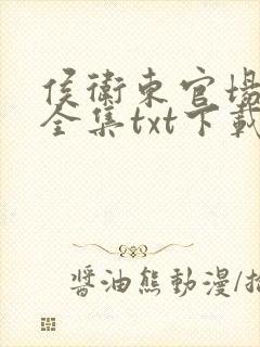 侯卫东官场笔记全集txt下载