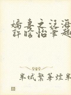 娇妻之泛海之舟许晗怡笔趣阁