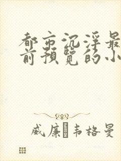 都市沉浮最快超前预览的小说3030