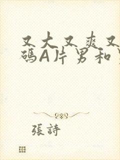 又大又爽又黄无码A片男和男