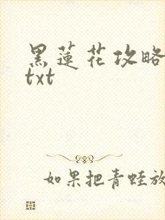 黑莲花攻略手册txt