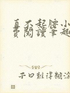 直不起腰小说免费阅读笔趣阁无弹窗