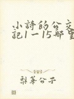 小诗的公交车日记1一15哪里能看