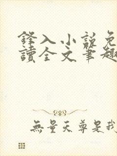 锋入小说免费阅读全文笔趣阁