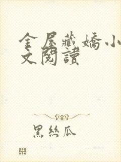 金屋藏娇小说全文阅读