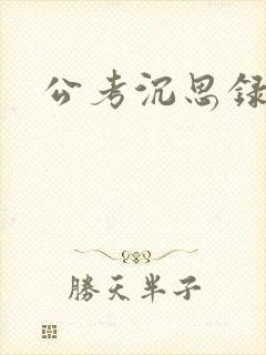 公考沉思录