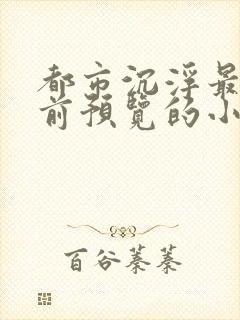 都市沉浮最快超前预览的小说3030