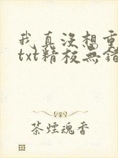 我真没想重生啊txt精校无错版