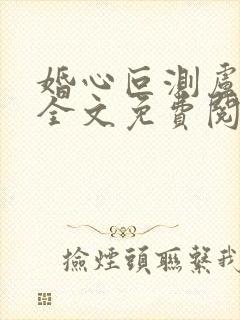 婚心叵测卢丹妮全文免费阅读小说