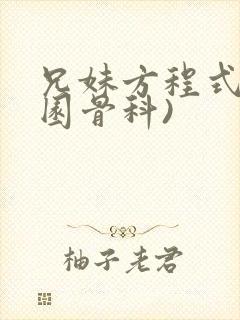 兄妹方程式(校园骨科)