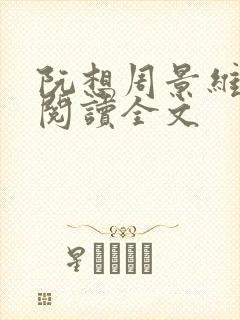 阮想周景维免费阅读全文