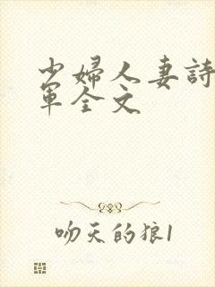 少妇人妻诗雨小军全文