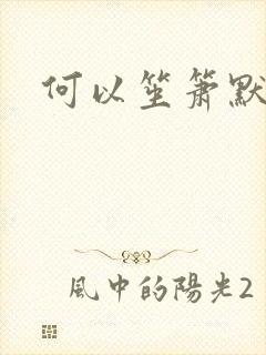 何以笙箫默小说