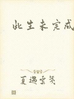 此生未完成
