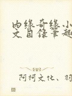 内缘奇缘小说全文目录笔趣阁