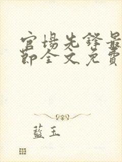 官场先锋最新章节全文免费阅读