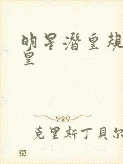 明星潜皇规则之皇