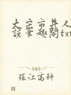 大宋市井人家小说笔趣阁txt